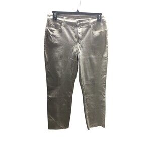 L'Agence Jeans Women's Size 31 Off White Granite Slim Cropped Sada Raw Hem